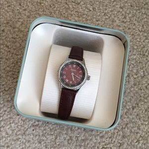 Fossil watch burgundy/maroon 26mm